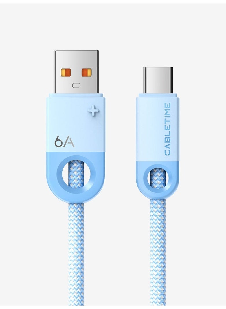 كابل تايم كابل USB-A إلى USB-C متوافق مع هواوي ميت 60 وهونر | أزرق - Image 1